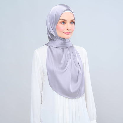 [As-Is] Instant Tag n' Go Shawl l Satin Silk in Metal Grey