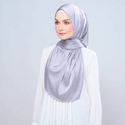 [As-Is] Instant Tag n' Go Shawl l Satin Silk in Metal Grey