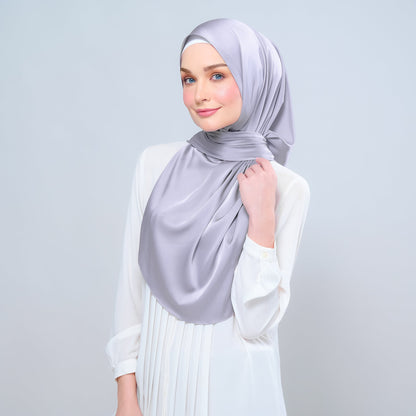 [As-Is] Instant Tag n' Go Shawl l Satin Silk in Metal Grey