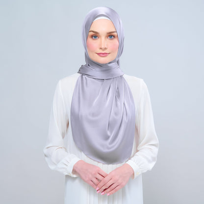 [As-Is] Instant Tag n' Go Shawl l Satin Silk in Metal Grey
