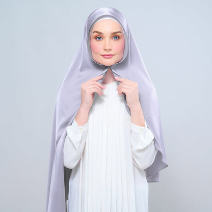 [As-Is] Instant Tag n' Go Shawl l Satin Silk in Metal Grey