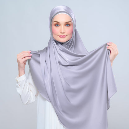 [As-Is] Instant Tag n' Go Shawl l Satin Silk in Metal Grey
