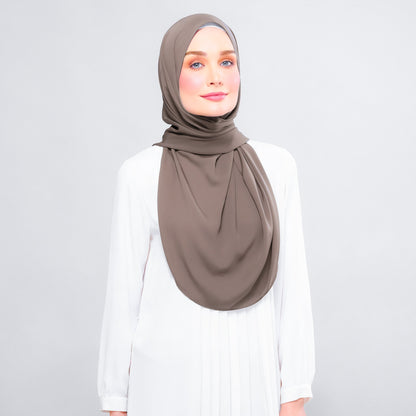 [As-Is] Instant Tag n' Go Shawl l Chiffon Silk in Mocha Taupe