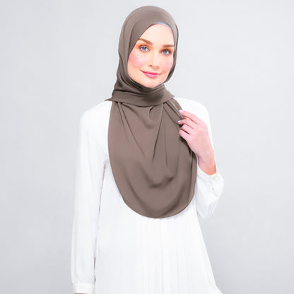 [As-Is] Instant Tag n' Go Shawl l Chiffon Silk in Mocha Taupe