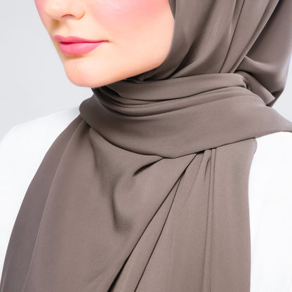 [As-Is] Instant Tag n' Go Shawl l Chiffon Silk in Mocha Taupe