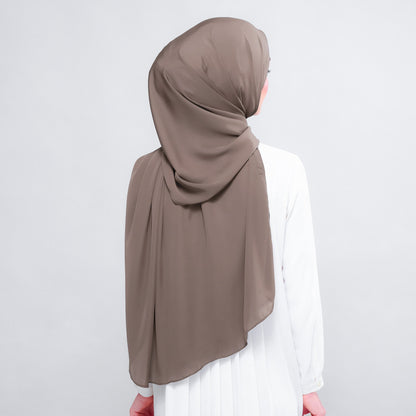 [As-Is] Instant Tag n' Go Shawl l Chiffon Silk in Mocha Taupe