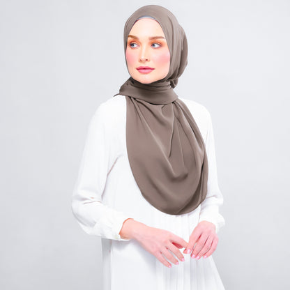 [As-Is] Instant Tag n' Go Shawl l Chiffon Silk in Mocha Taupe