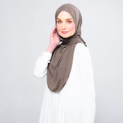 [As-Is] Instant Tag n' Go Shawl l Chiffon Silk in Mocha Taupe