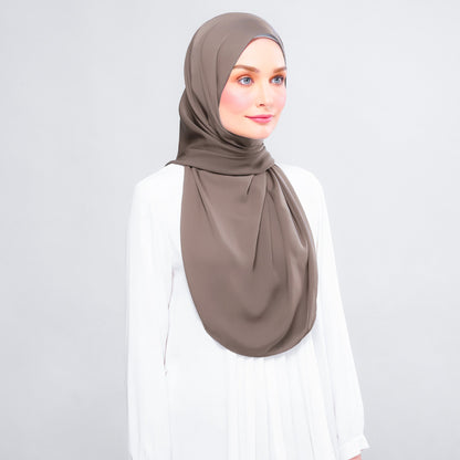 [As-Is] Instant Tag n' Go Shawl l Chiffon Silk in Mocha Taupe