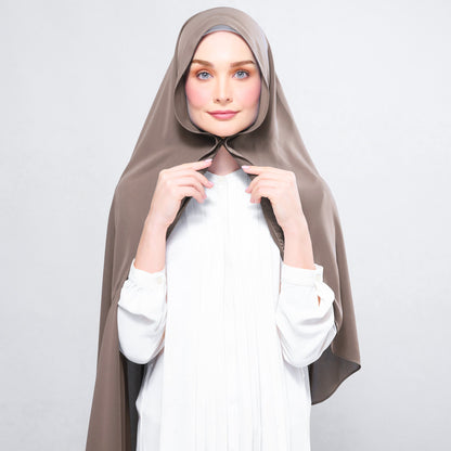 [As-Is] Instant Tag n' Go Shawl l Chiffon Silk in Mocha Taupe