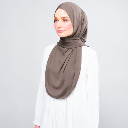 [As-Is] Instant Tag n' Go Shawl l Chiffon Silk in Mocha Taupe