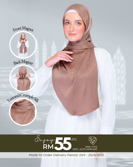 Instant Tag n' Go Shawl | Textured Silk in Mocha
