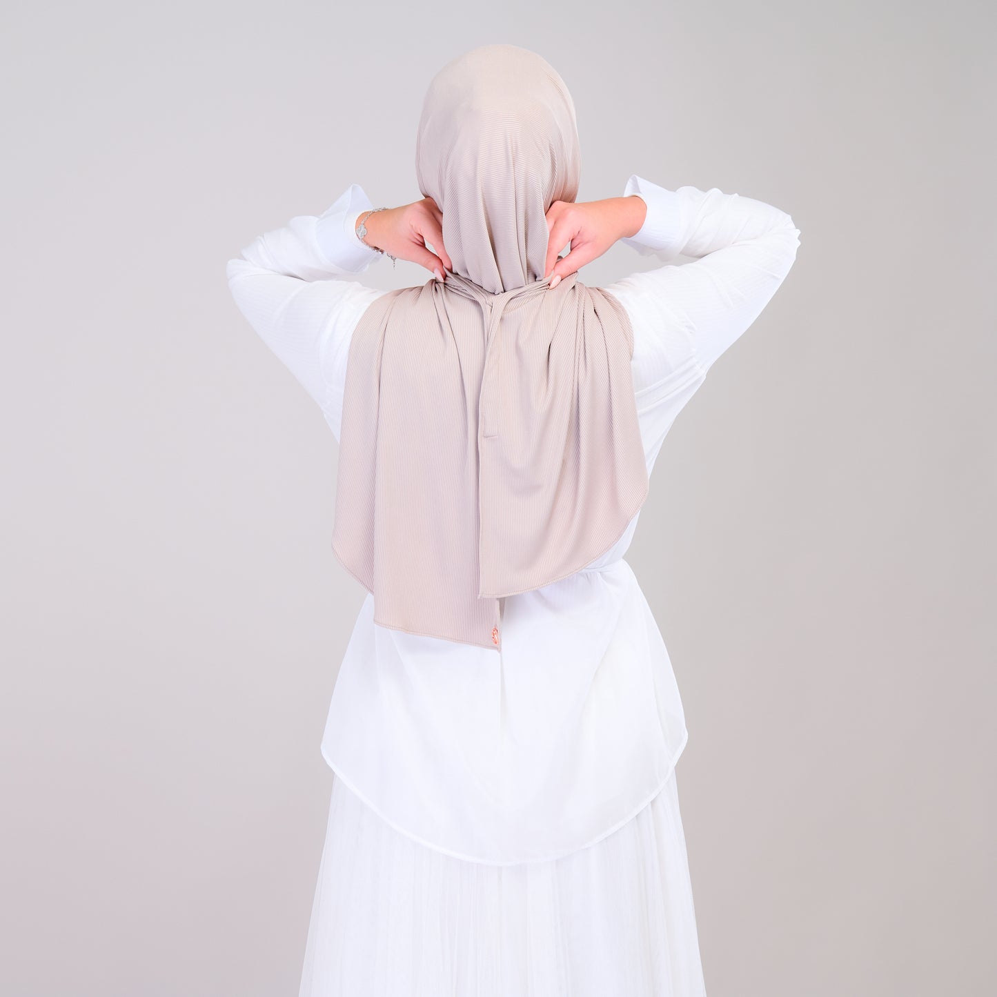 Instant Tag n' Go Shawl | Ribbed Jersey in Natural Sand