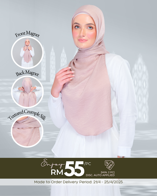 Instant Tag n' Go Shawl | Textured Silk in Nude Rose