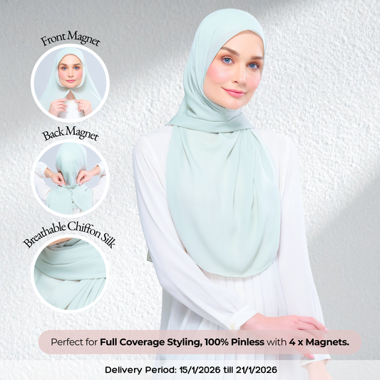 Instant Tag n' Go Shawl l Chiffon Silk 1.0 in Pistachio Green