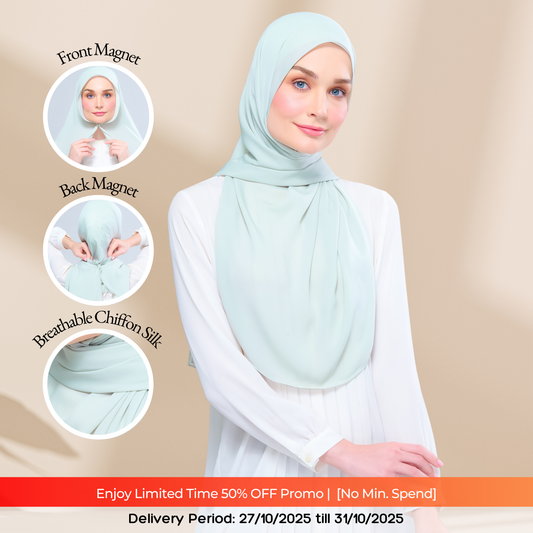 Instant Tag n' Go Shawl l Chiffon Silk 1.0 in Pistachio Green