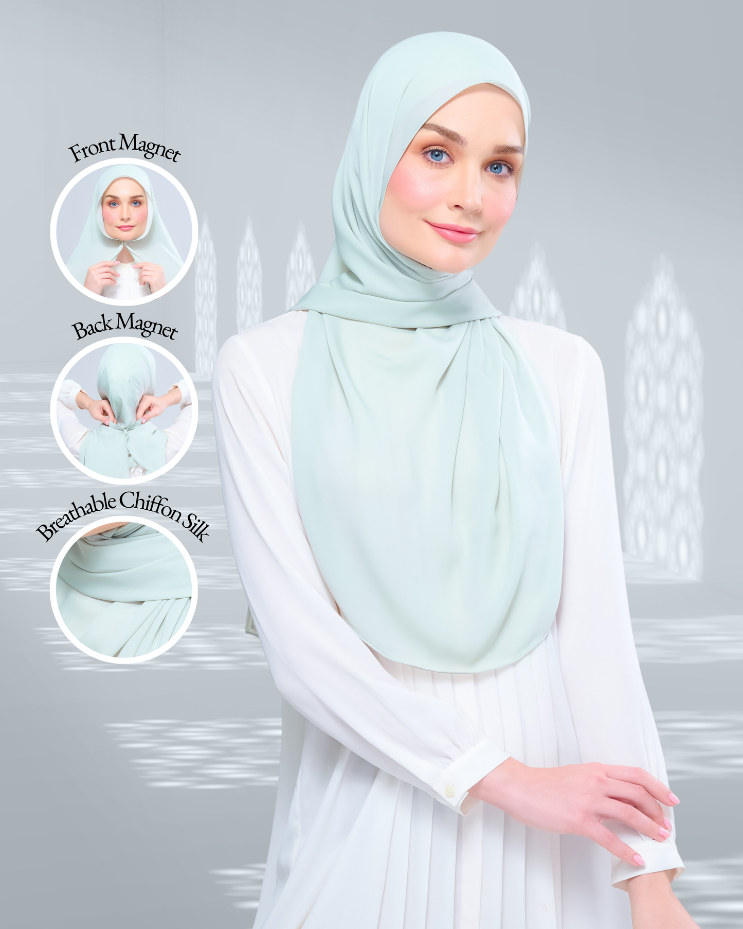 [As-Is] Instant Tag n' Go Shawl l Chiffon Silk in Pistachio Green