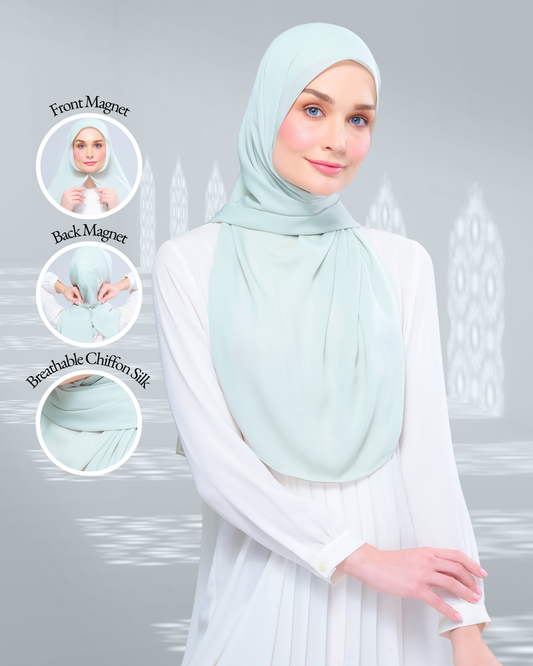 [As-Is] Instant Tag n' Go Shawl l Chiffon Silk in Pistachio Green