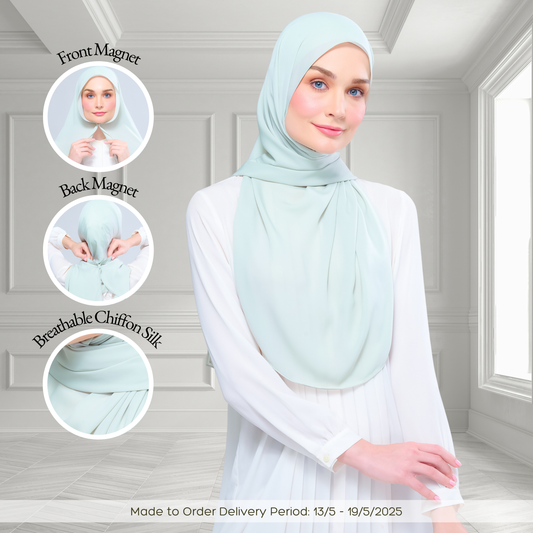 [As-Is] Instant Tag n' Go Shawl l Chiffon Silk in Pistachio Green