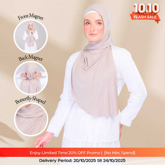 Instant Tag n' Go Shawl | Ribbed Jersey in Natural Sand