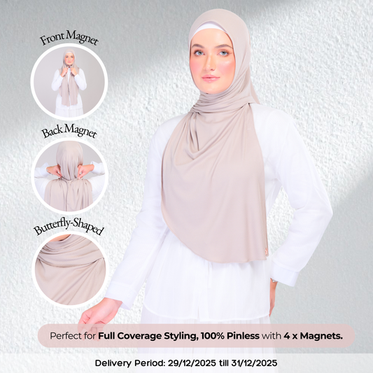 Instant Tag n' Go Shawl | Ribbed Jersey in Natural Sand