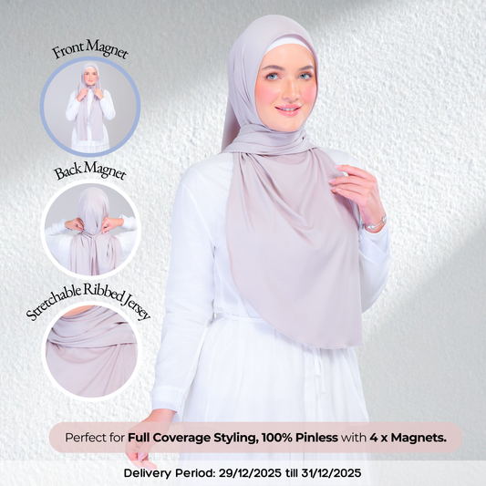 Instant Tag n' Go Shawl | Ribbed Jersey in Taupe