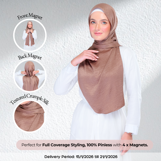 Instant Tag n' Go Shawl | Textured Silk in Mocha