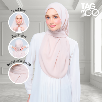 [As-Is] Instant Tag n' Go Shawl l Chiffon Silk in Sand
