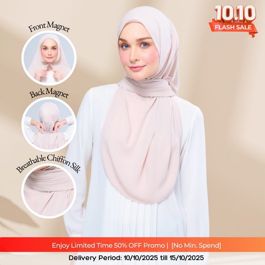 Instant Tag n' Go Shawl l Chiffon Silk 1.0 in Sand