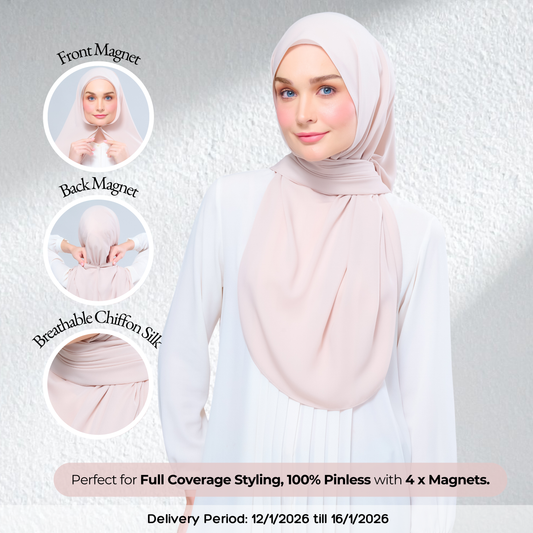 Instant Tag n' Go Shawl l Chiffon Silk 1.0 in Sand