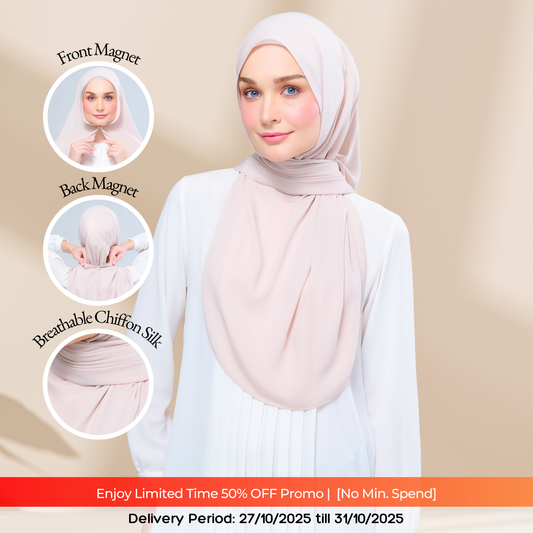 Instant Tag n' Go Shawl l Chiffon Silk 1.0 in Sand