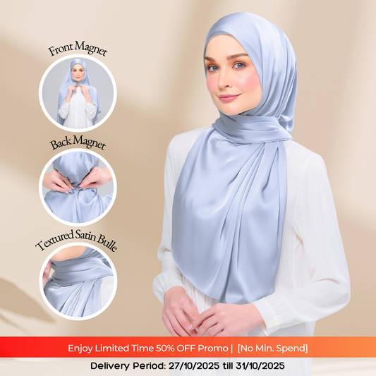 Instant Tag n' Go Shawl | Satin Bulle in Dreamy Sky