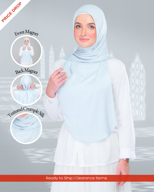 Instant Tag n' Go Shawl | Textured Silk in Soft Blue