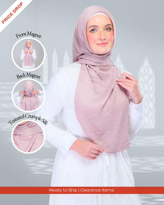 Instant Tag n' Go Shawl | Textured Silk in Soft Pink