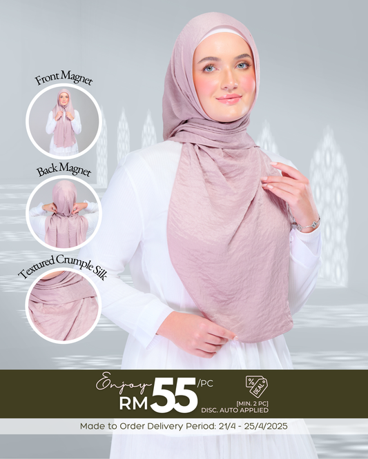 Instant Tag n' Go Shawl | Textured Silk in Soft Pink