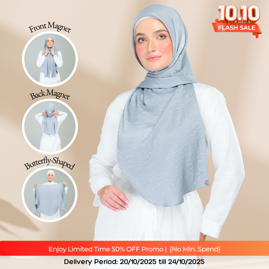 Instant Tag n' Go Butterfly | Textured Silk in Metallic Grey 2.0