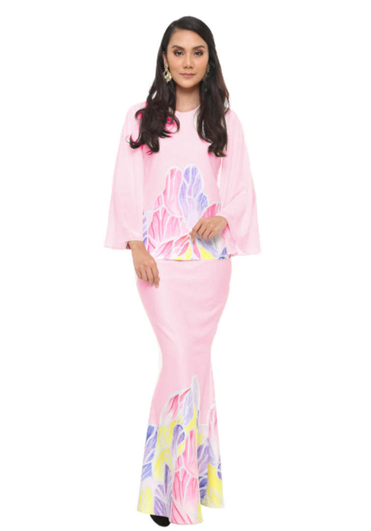 Baju Kurung Mariposa Slit Sleeve in Pink