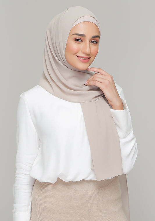 Tie-Back Chiffon Gabana in Latte