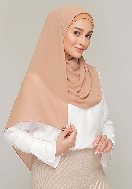 Tie-Back Chiffon Gabana in Almond