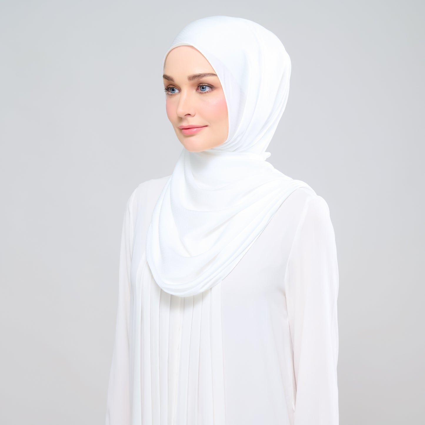 Scarlet Silk Shawl in Pure White