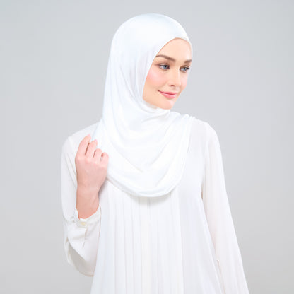Scarlet Silk Shawl in Pure White