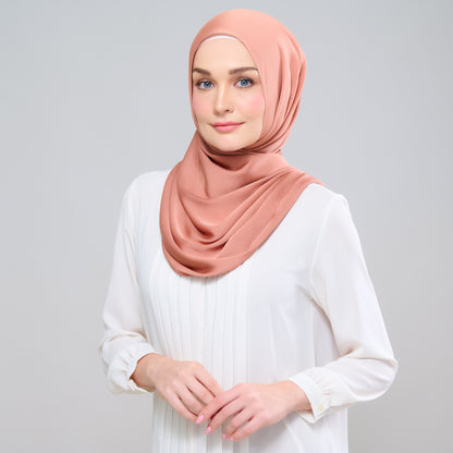 Scarlet Silk Shawl in Brick Tangerine