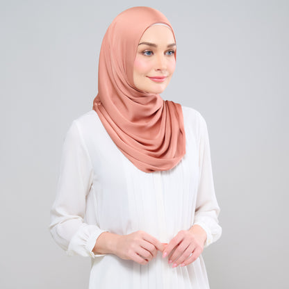 Scarlet Silk Shawl in Brick Tangerine