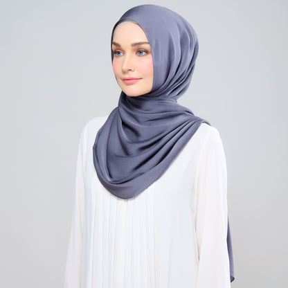 Scarlet Silk Shawl in Deep Metro