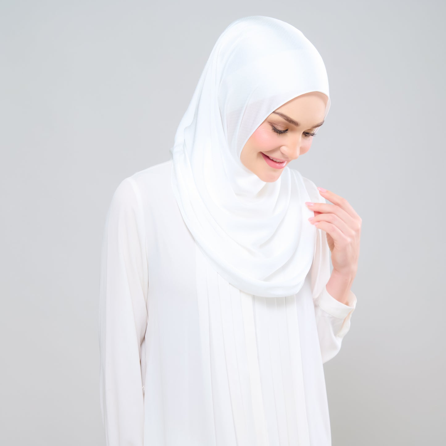 Scarlet Silk Shawl in Pure White