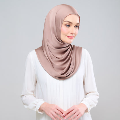 Scarlet Silk Shawl in Sugar Brown