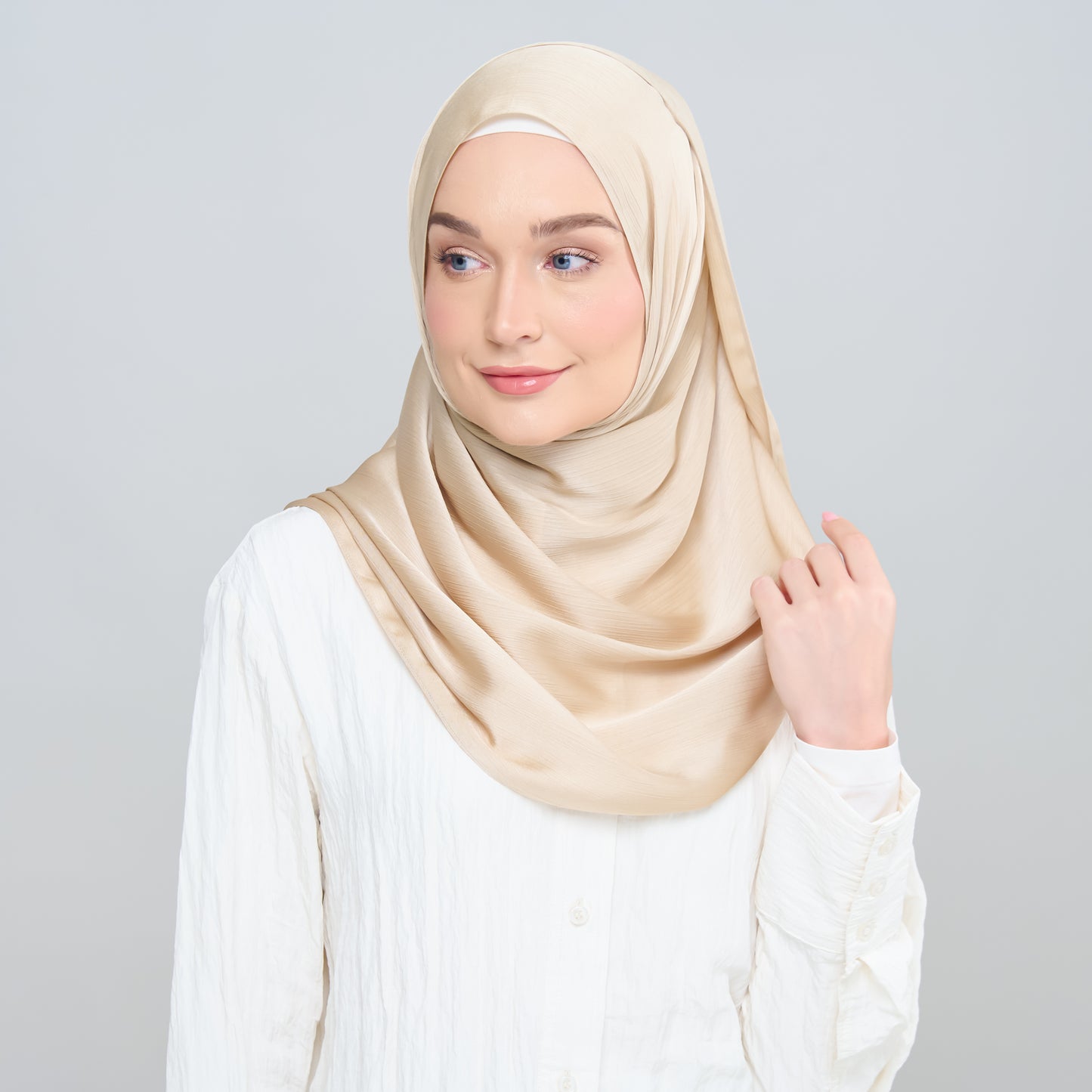 Medina Silk Shawl in Light Sand