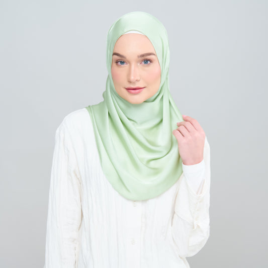 Medina Silk Shawl in Soft Apple