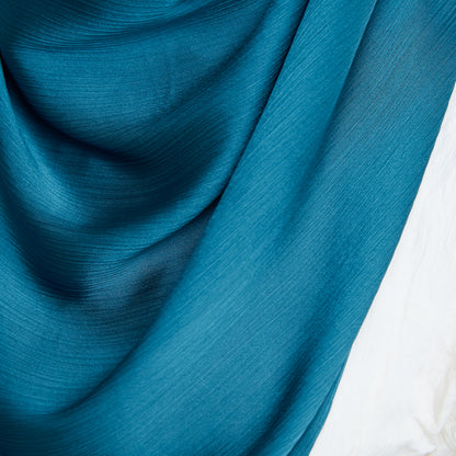 Medina Silk Shawl in Teal Blue