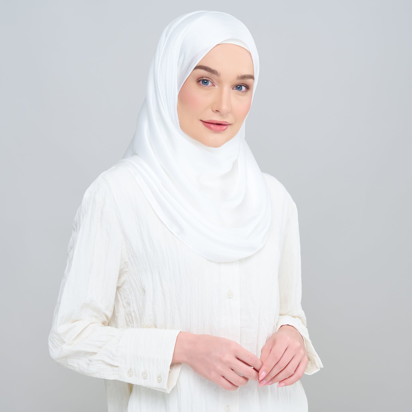 Medina Silk Shawl in Pure White